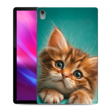 Силиконовый чехол на Lenovo Tab P11 Plus с принтом котенок
