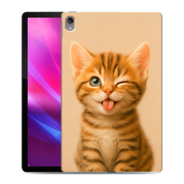 Силиконовый чехол на Lenovo Tab P11 Plus с принтом котенок