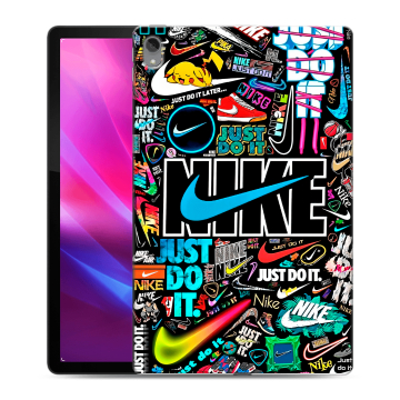 Силиконовый чехол на Lenovo Tab P11 Plus с принтом найк nike черный