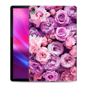 Силиконовый чехол на Lenovo Tab P11 Plus с принтом лавандовые розы