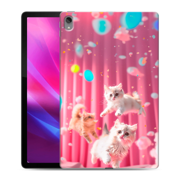 Силиконовый чехол на Lenovo Tab P11 Plus с принтом милые котики