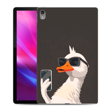 Силиконовый чехол на Lenovo Tab P11 Plus с принтом утка в очках
