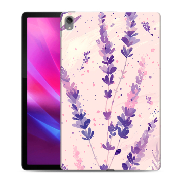 Силиконовый чехол на Lenovo Tab P11 Plus с принтом цветы лаванда