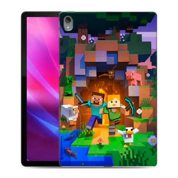 Силиконовый чехол на Lenovo Tab P11 Plus с принтом Майнкрафт Minecraft