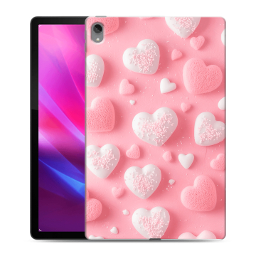 Силиконовый чехол на Lenovo Tab P11 Plus с принтом Сердечки
