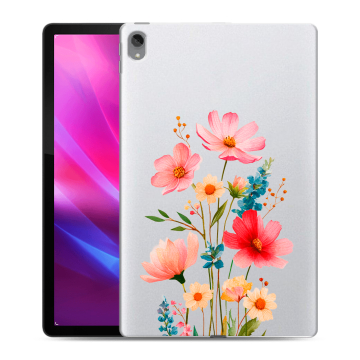 Силиконовый чехол на Lenovo Tab P11 Plus с принтом Цветы