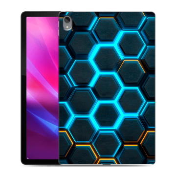 Силиконовый чехол на Lenovo Tab P11 Plus с принтом Неоновые соты