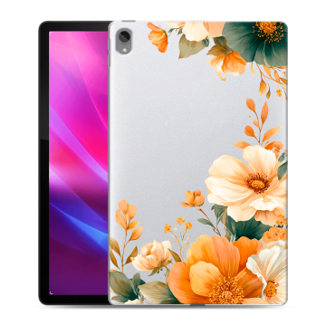 Силиконовый чехол на Lenovo Tab P11 Plus с принтом Цветы принт