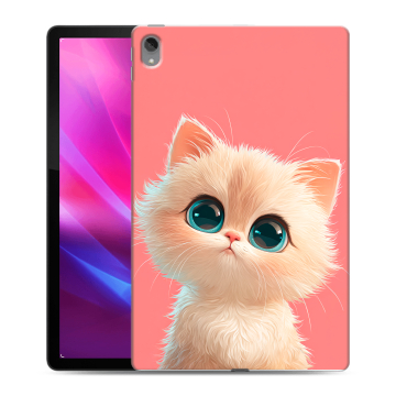 Силиконовый чехол на Lenovo Tab P11 Plus с принтом Розовый котенок