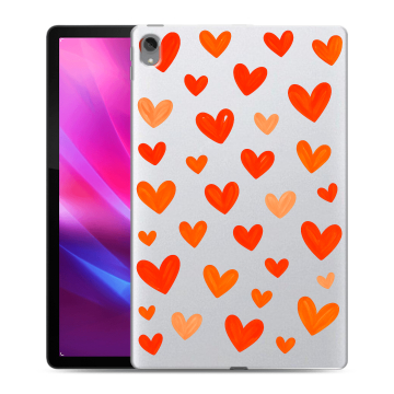 Силиконовый чехол на Lenovo Tab P11 Plus с принтом Сердечки