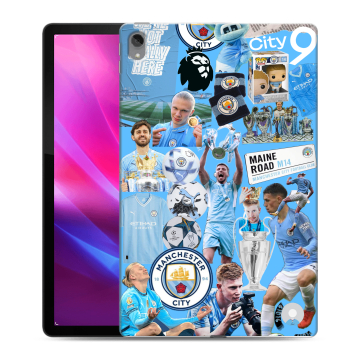 Силиконовый чехол на Lenovo Tab P11 Plus с принтом Man City Манчестер Сити