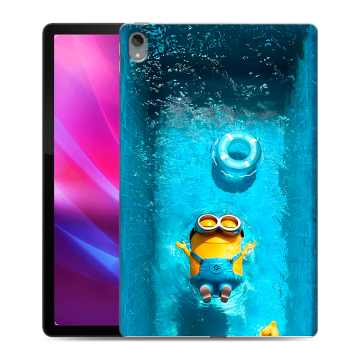 Силиконовый чехол на Lenovo Tab P11 Plus с принтом Миньоны