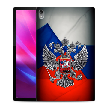 Силиконовый чехол на Lenovo Tab P11 Plus с принтом Флаг России