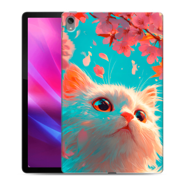 Силиконовый чехол на Lenovo Tab P11 Plus с принтом Красивый кот