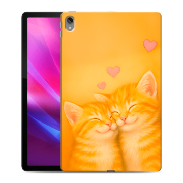 Силиконовый чехол на Lenovo Tab P11 Plus с принтом Милые котята