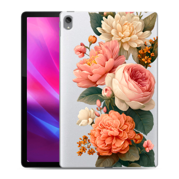 Силиконовый чехол на Lenovo Tab P11 Plus с принтом цветы