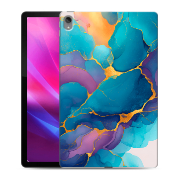 Силиконовый чехол на Lenovo Tab P11 Plus с принтом Мрамор блестки