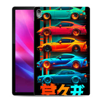 Силиконовый чехол на Lenovo Tab P11 Plus с принтом машины тачки