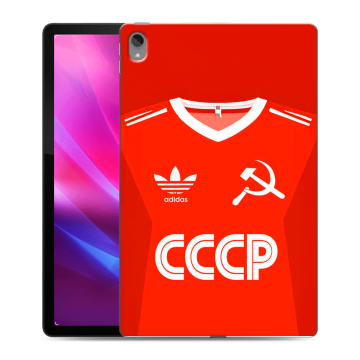Силиконовый чехол на Lenovo Tab P11 Plus с принтом Флаг Герб СССР