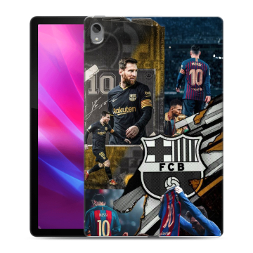 Силиконовый чехол на Lenovo Tab P11 Plus с принтом Messi Barcelona
