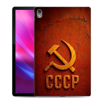 Силиконовый чехол на Lenovo Tab P11 Plus с принтом Флаг Герб СССР