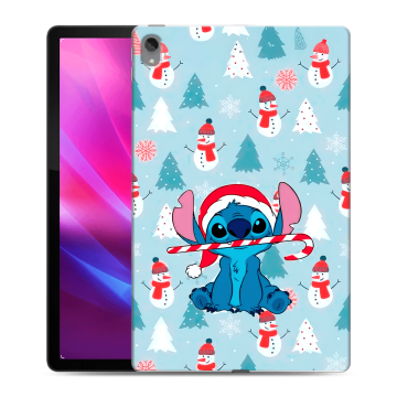 Силиконовый чехол на Lenovo Tab P11 Plus с принтом Стич Новый год