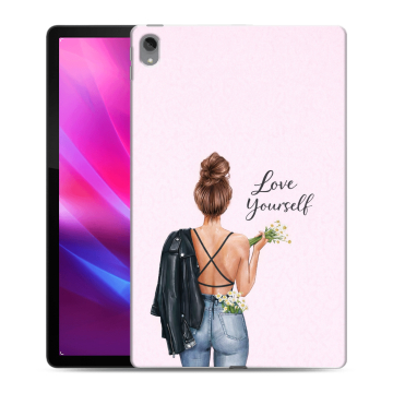 Силиконовый чехол на Lenovo Tab P11 Plus с принтом женский