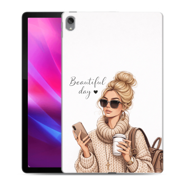Силиконовый чехол на Lenovo Tab P11 Plus с принтом женский