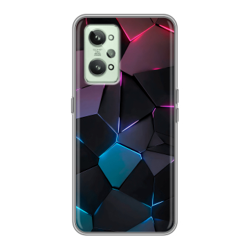 Силиконовый чехол на Realme GT2 с принтом Геометрия неона