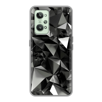 Силиконовый чехол на Realme GT2 с принтом Черные кристаллы