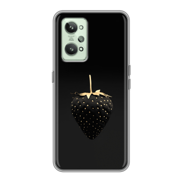 Силиконовый чехол на Realme GT2 с принтом Черная клубника