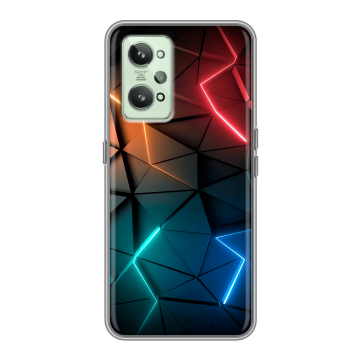 Силиконовый чехол на Realme GT2 с принтом Абстракция неон