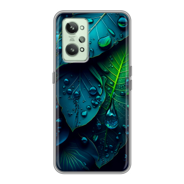 Силиконовый чехол на Realme GT2 с принтом Листья
