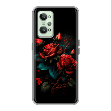 Силиконовый чехол на Realme GT2 с принтом Розы красные