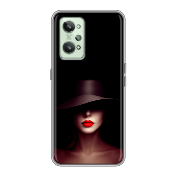 Силиконовый чехол на Realme GT2 с принтом Девушка в шляпе