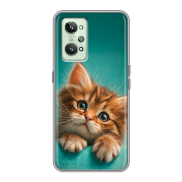 Силиконовый чехол на Realme GT2 с принтом котенок