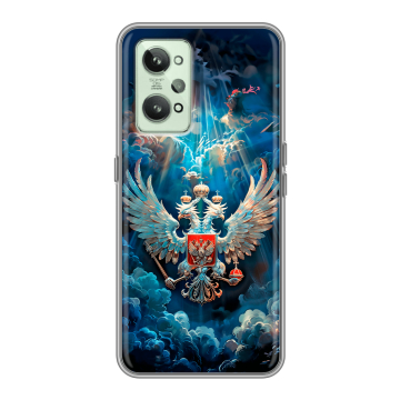 Силиконовый чехол на Realme GT2 с принтом Герб флаг России