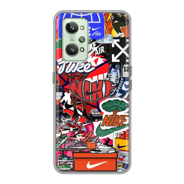 Силиконовый чехол на Realme GT2 с принтом Найк Nike яркий