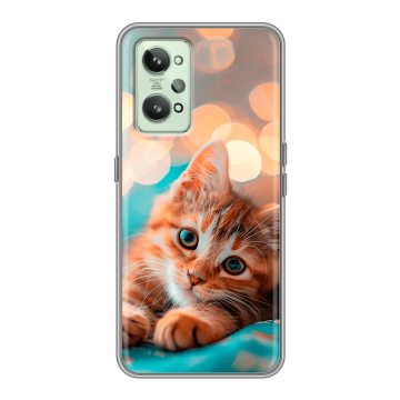 Силиконовый чехол на Realme GT2 с принтом котик
