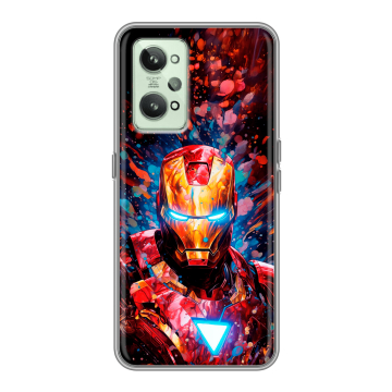 Силиконовый чехол на Realme GT2 с принтом Железный человек Ironman
