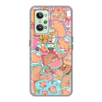 Силиконовый чехол на Realme GT2 с принтом капибары
