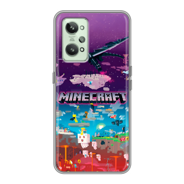 Силиконовый чехол на Realme GT2 с принтом Майнкрафт Minecraft
