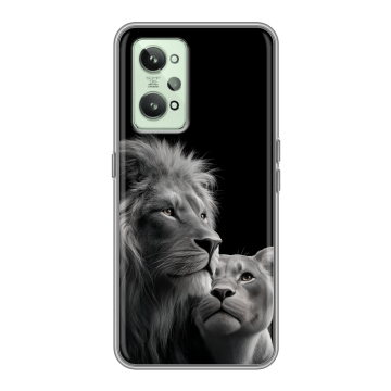 Силиконовый чехол на Realme GT2 с принтом Лев кошки Силиконовый чехол на Realme GT2 с принтом Лев кошки