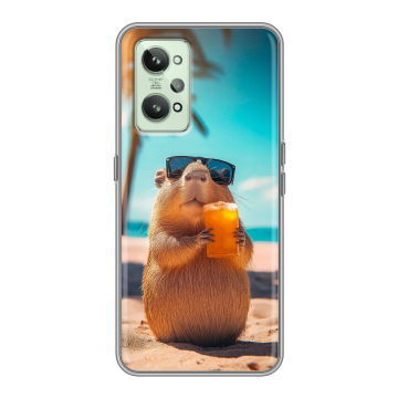 Силиконовый чехол на Realme GT2 с принтом Капибара
