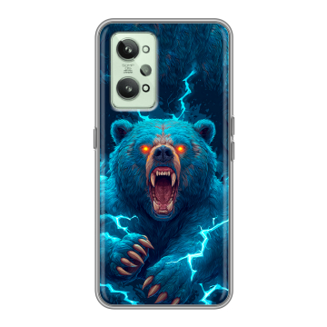 Силиконовый чехол на Realme GT2 с принтом Медведь Силиконовый чехол на Realme GT2 с принтом Медведь