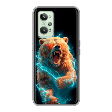 Силиконовый чехол на Realme GT2 с принтом Медведь Силиконовый чехол на Realme GT2 с принтом Медведь