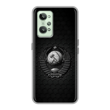Силиконовый чехол на Realme GT2 с принтом Герб Флаг СССР