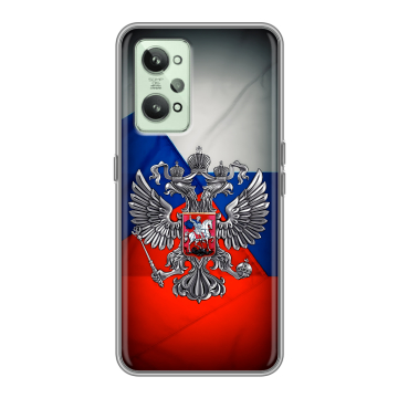 Силиконовый чехол на Realme GT2 с принтом Флаг России