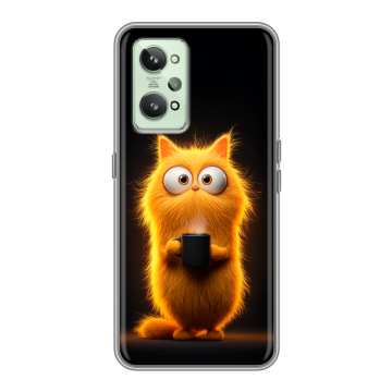 Силиконовый чехол на Realme GT2 с принтом Смешной кот