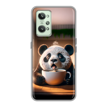 Силиконовый чехол на Realme GT2 с принтом смешная панда Силиконовый чехол на Realme GT2 с принтом смешная панда